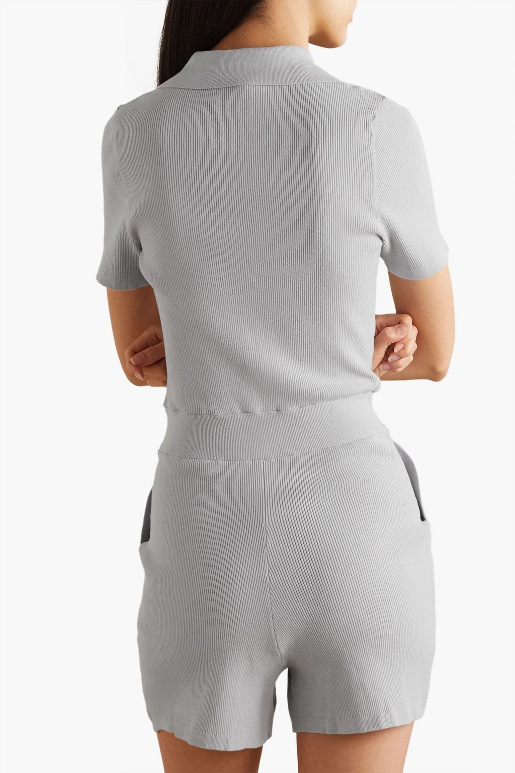 LIVE THE PROCESS Astrid ribbed stretch-knit playsuit