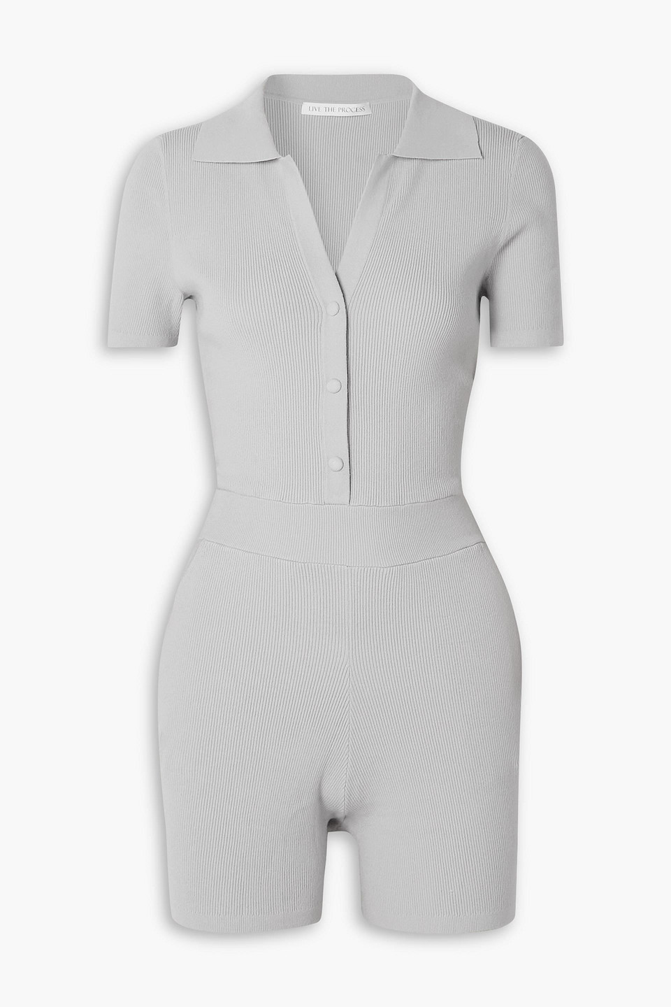 Astrid ribbed stretch-knit playsuit