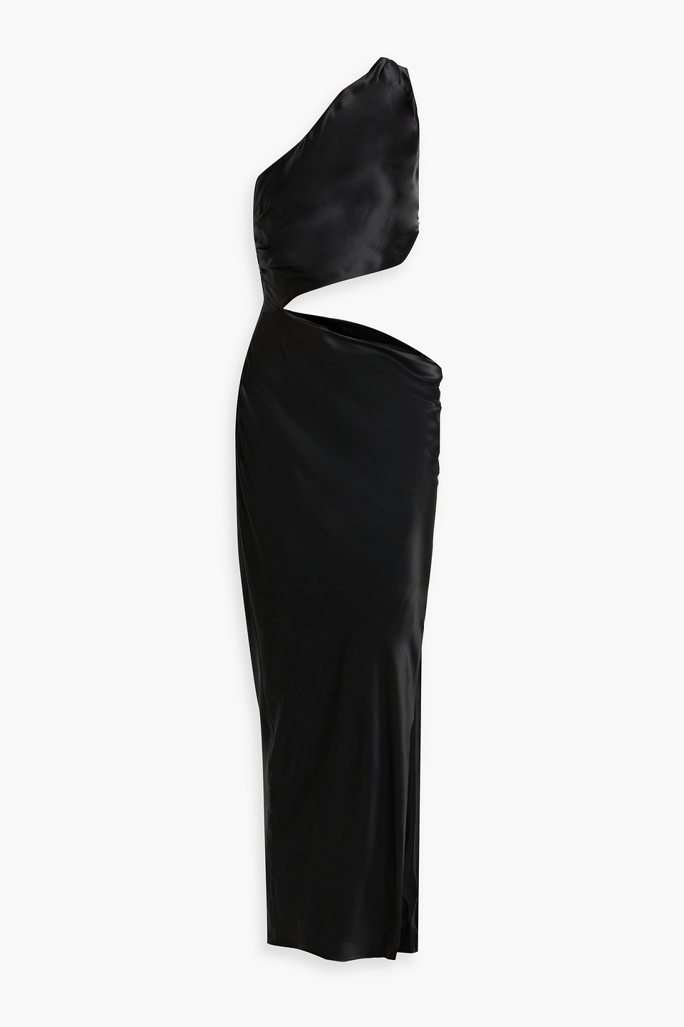 Nicholas Raya One-shoulder Cutout Silk-satin Maxi Dress In Black