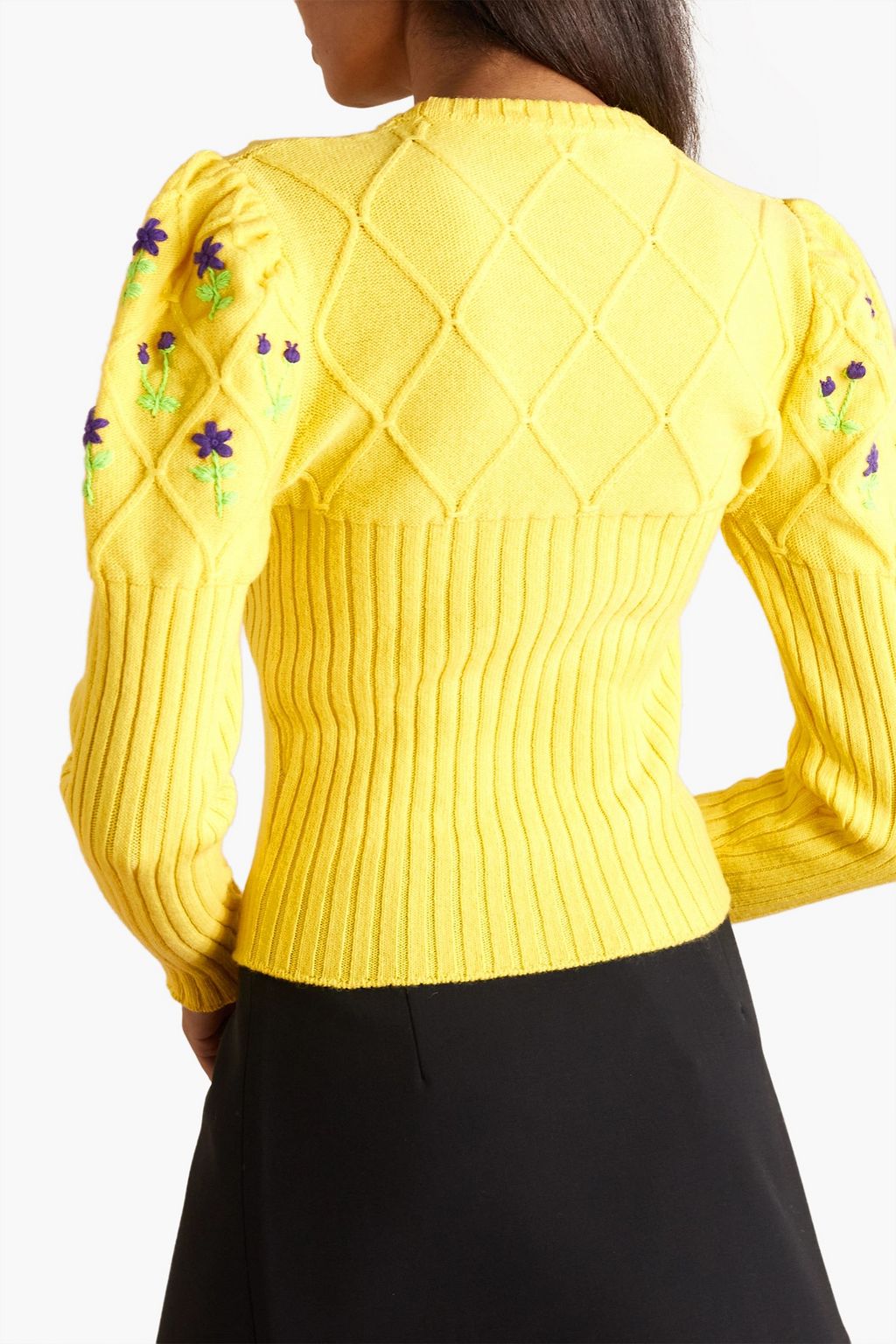 CORMIO Oma embroidered ribbed wool sweater