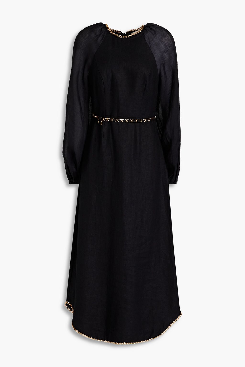 ZIMMERMANN Belted Linen And Ramie Midi Dress THE OUTNET ZIMMERMANN Belted Linen And Ramie Midi Dress THE OUTNET