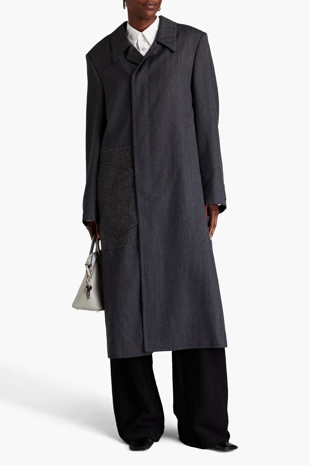 MAISON MARGIELA Appliquéd herringbone wool coat