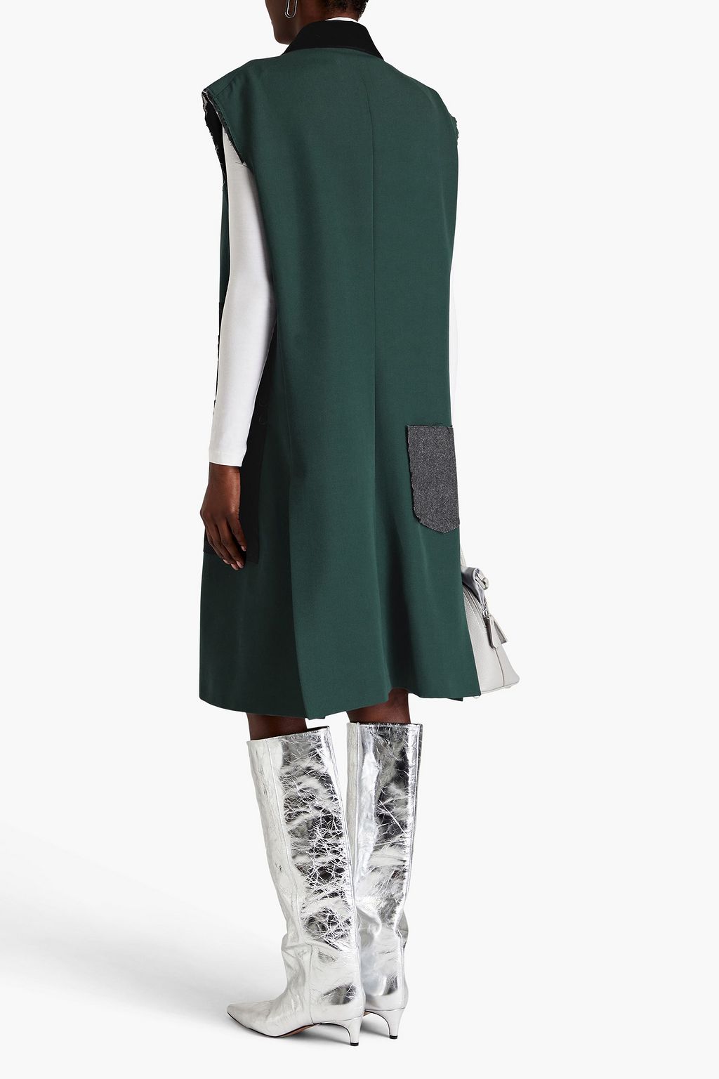 MAISON MARGIELA Satin-trimmed twill and velvet blazer
