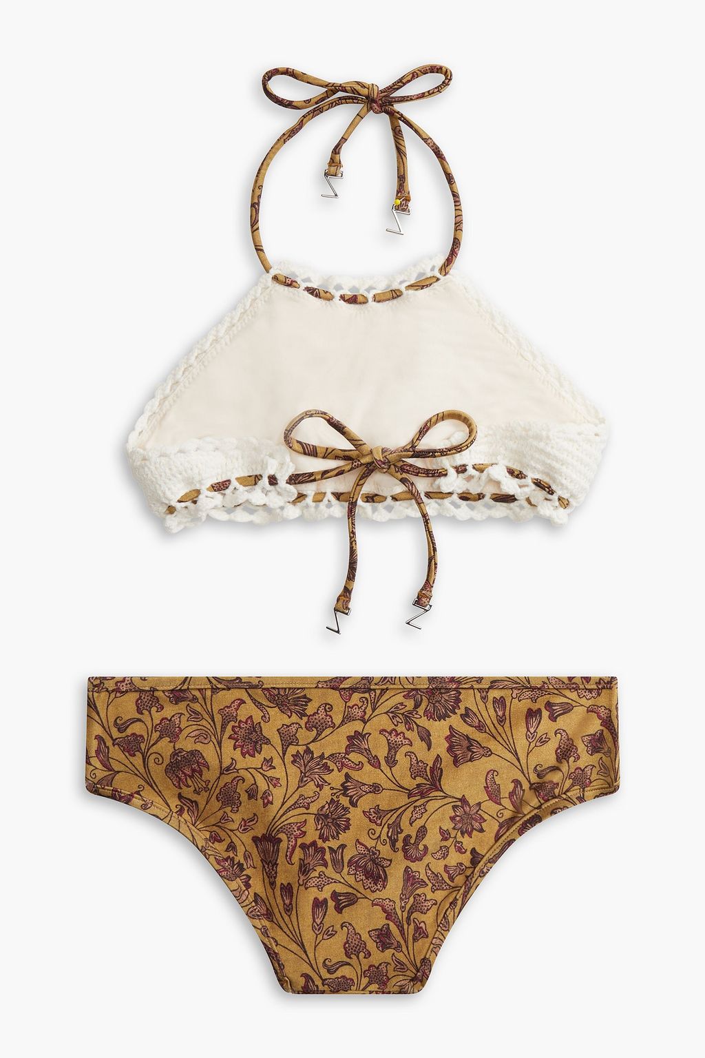 ZIMMERMANN Kids Juniper Bikini aus Spitze mit floralem Print