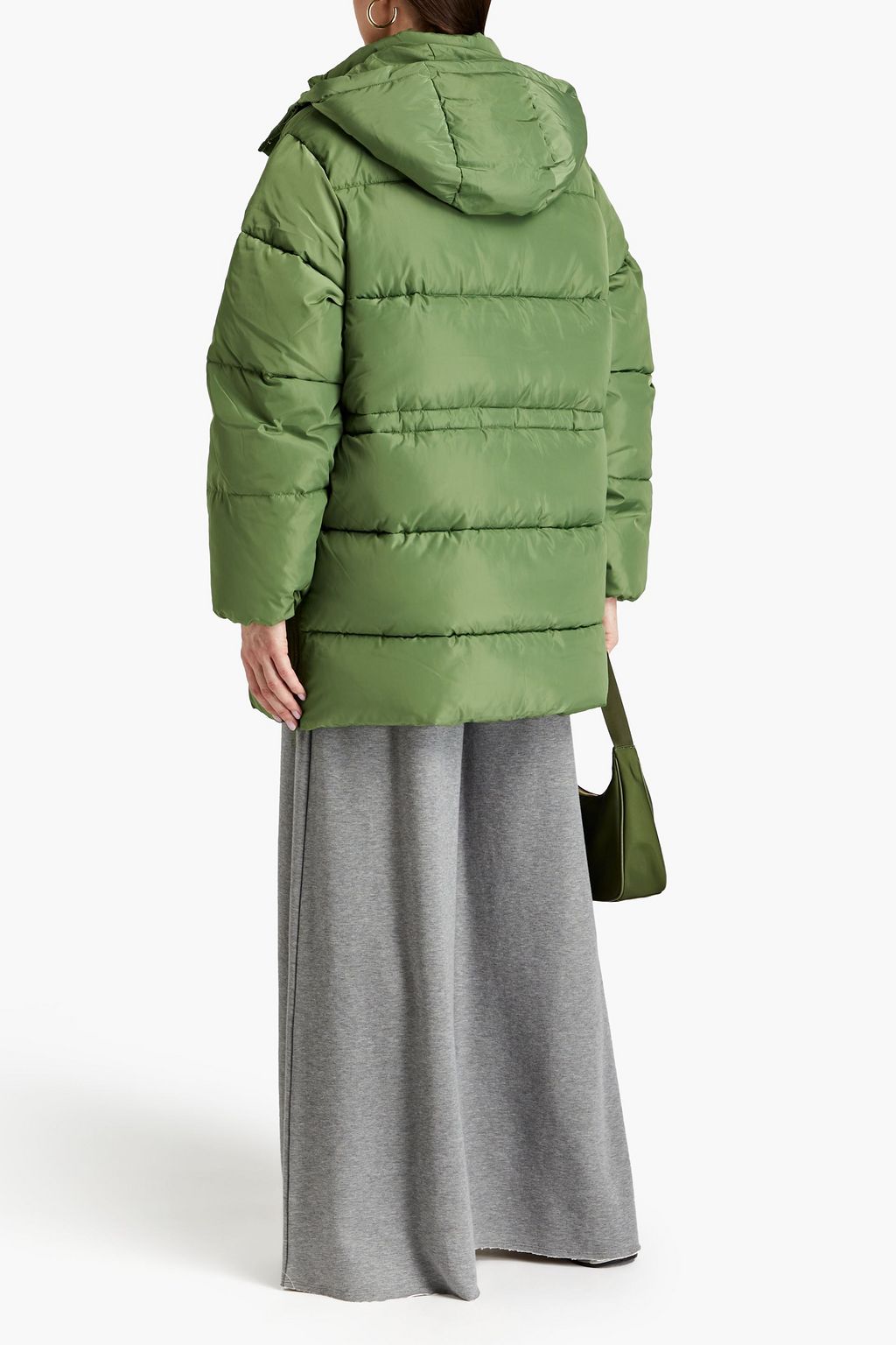 GANNI Quilted shell hooded coat