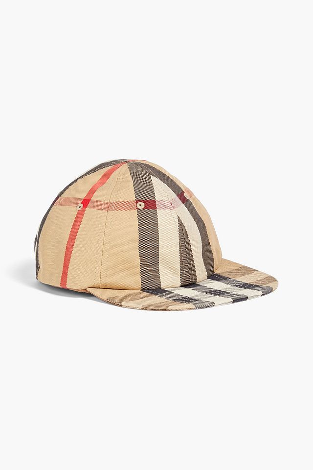 Checked cotton cap