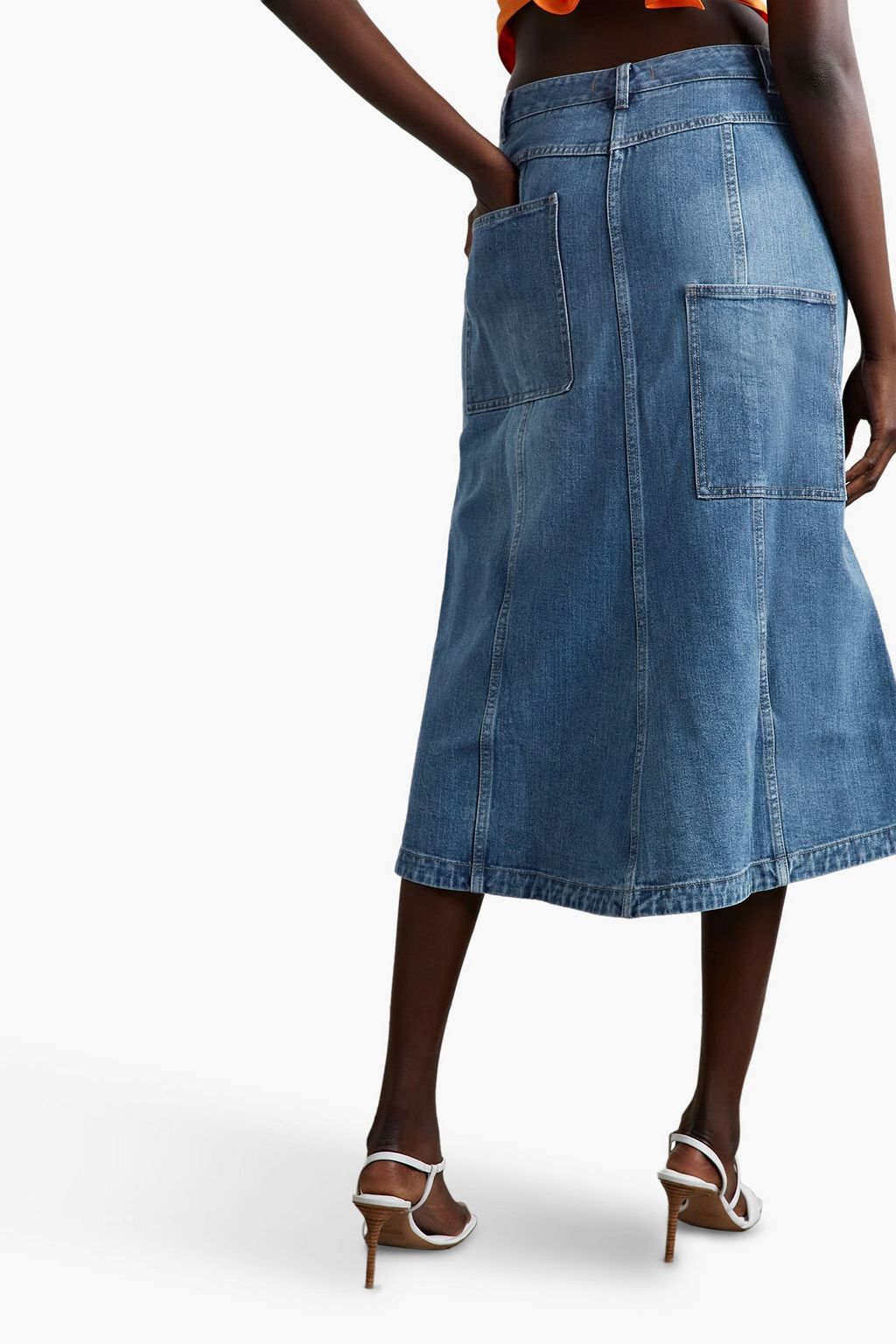 TIBI Denim midi skirt