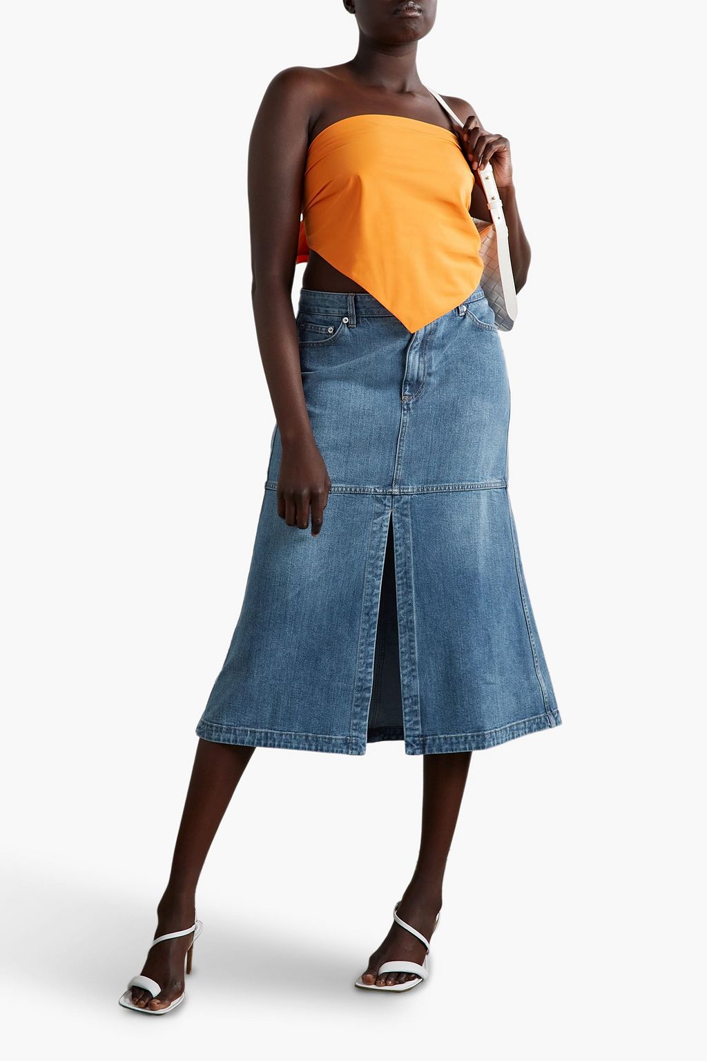TIBI Denim midi skirt