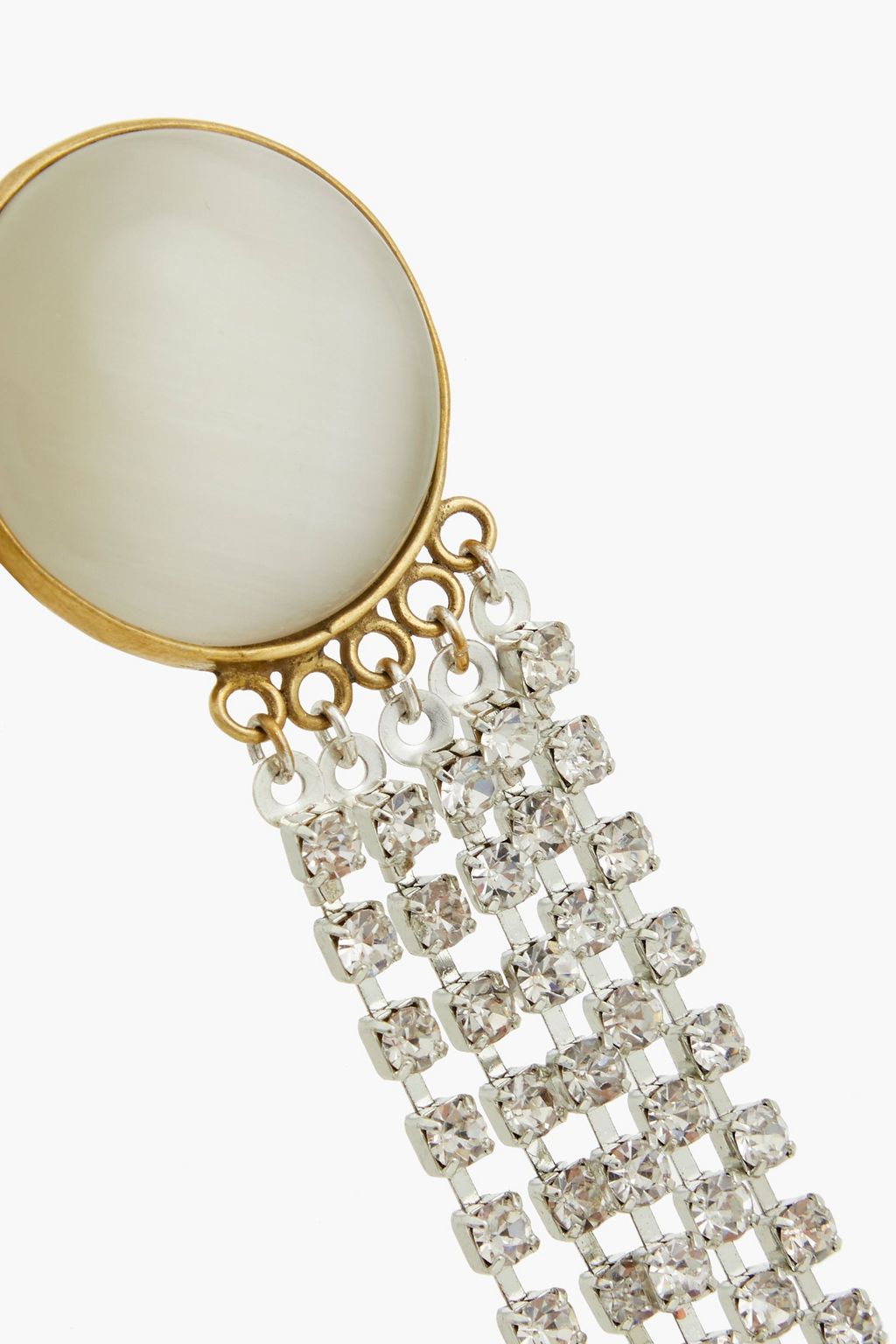 MAGDA BUTRYM Set of two fringed gold-tone crystal brooches