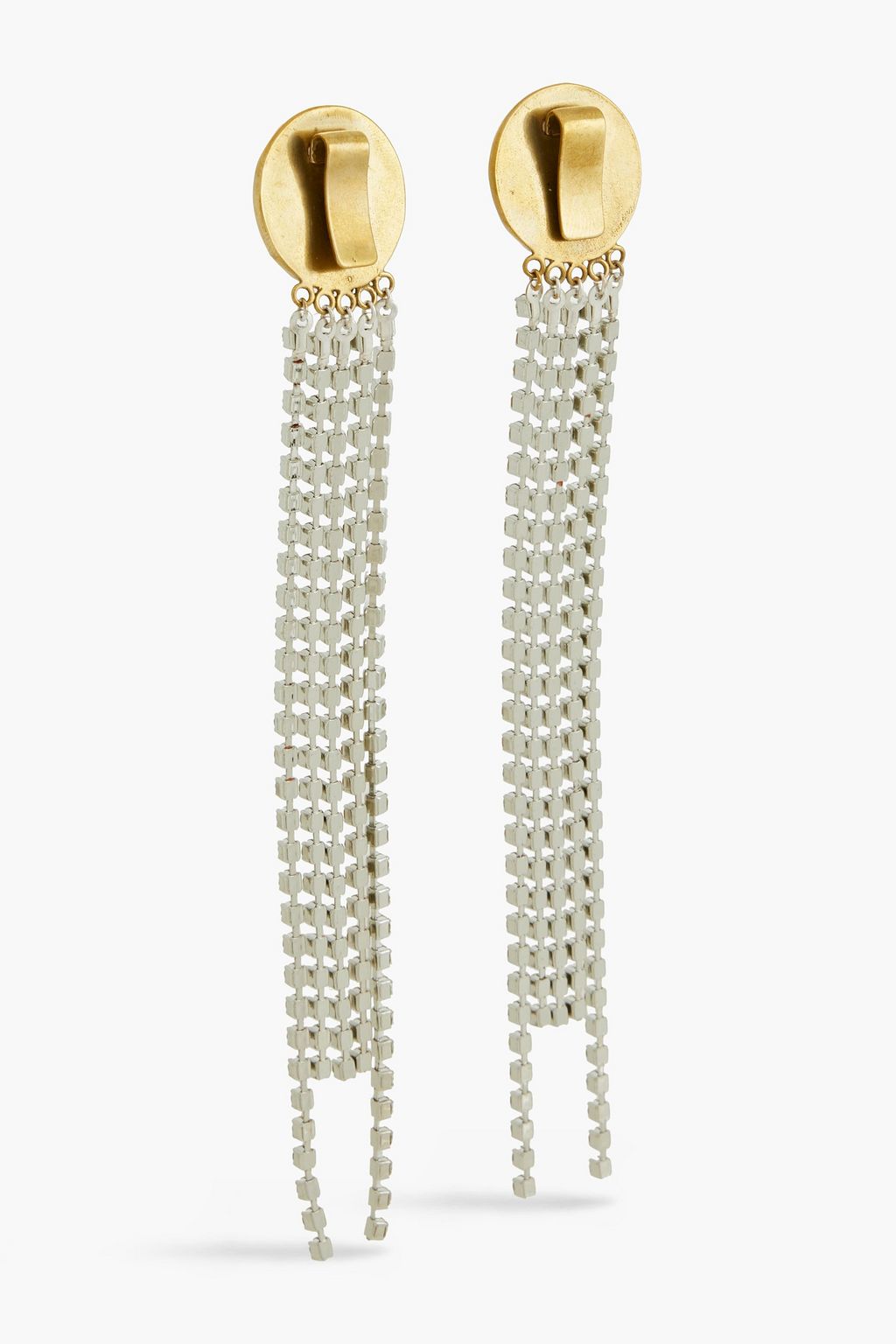 MAGDA BUTRYM Set of two fringed gold-tone crystal brooches