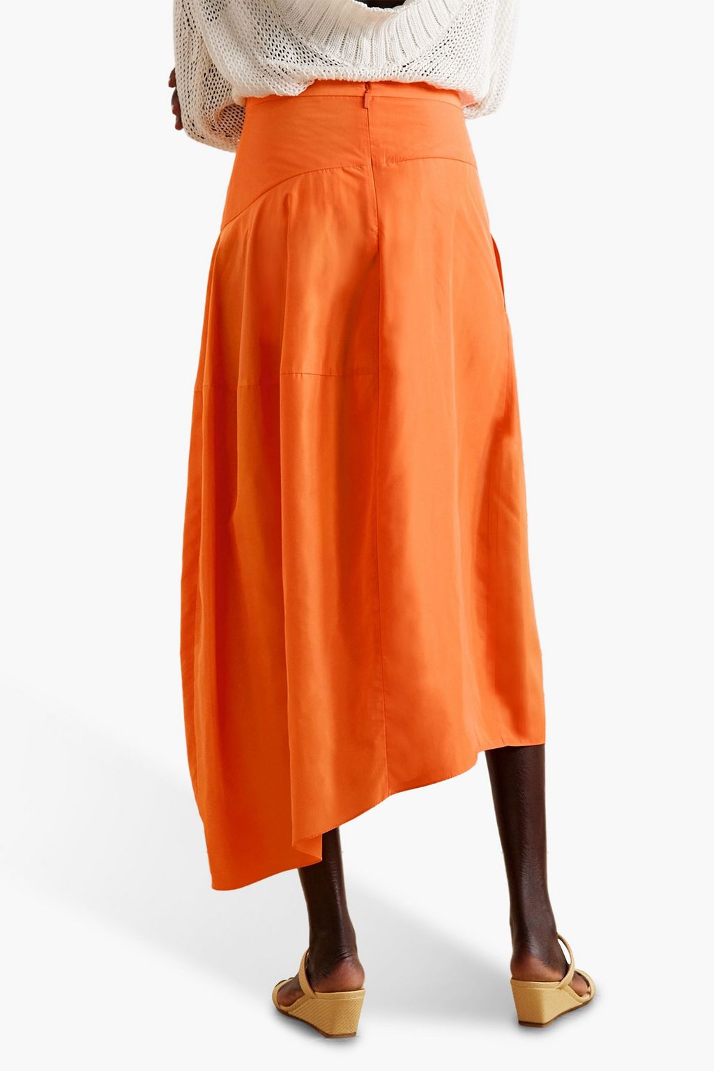 TIBI Asymmetric shell midi skirt