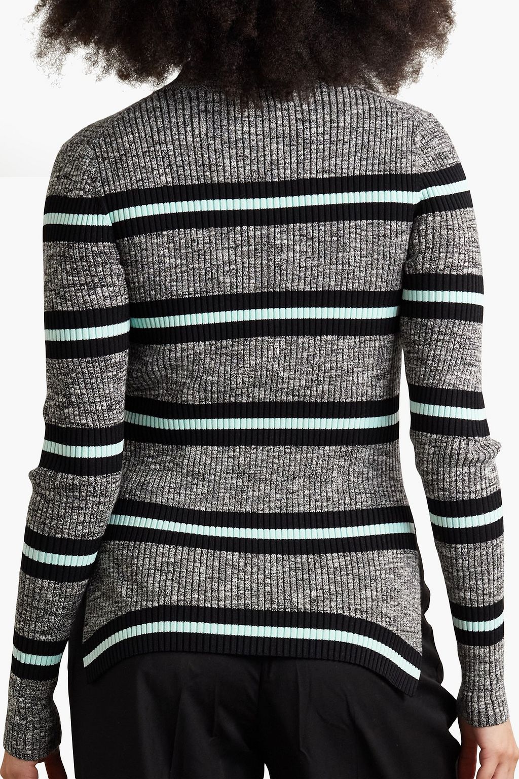 PROENZA SCHOULER PSWL Striped ribbed-knit turtleneck sweater
