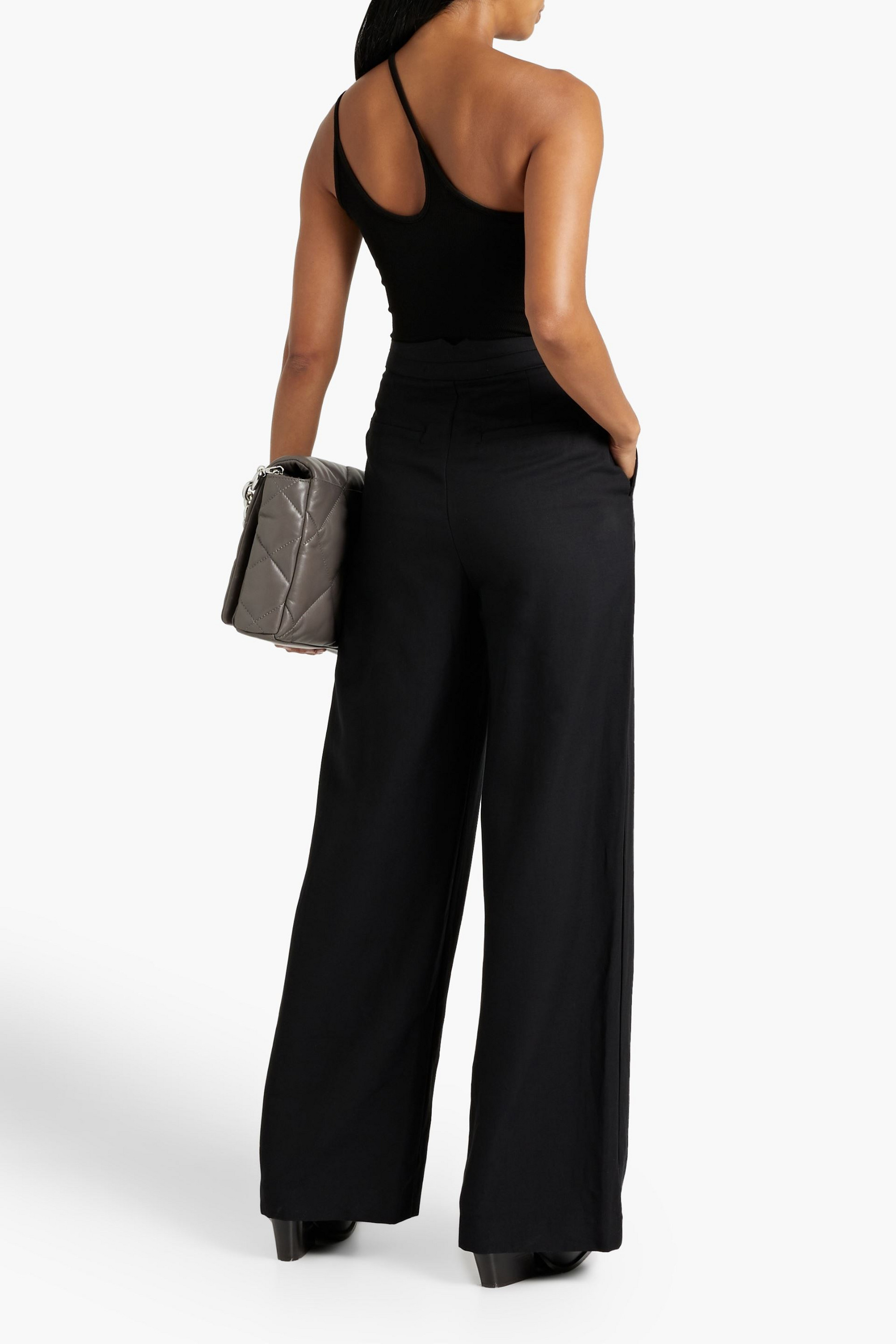 Enza Costa TENCEL™, linen and cotton-blend wide-leg pants