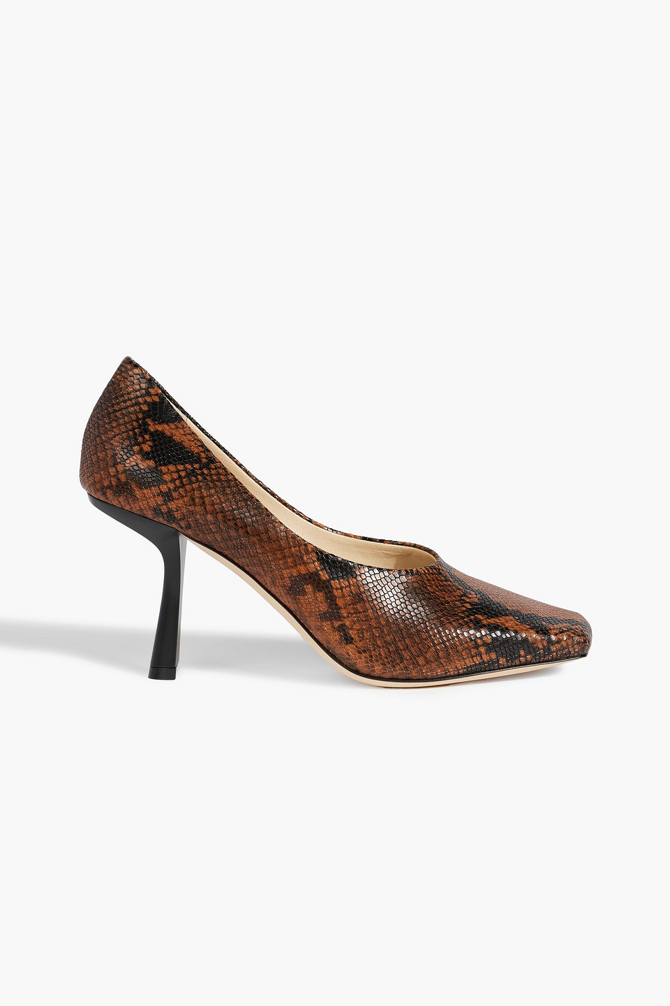 Jimmy Choo Marcela 85 Snake-effect Leather Pups In Tan