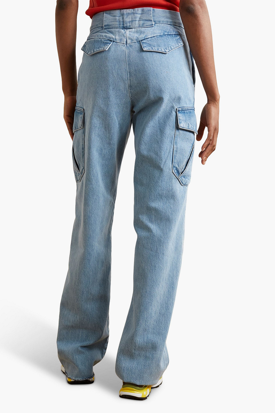 Shop Commission Crash High-rise Straight-leg Jeans In Light Denim