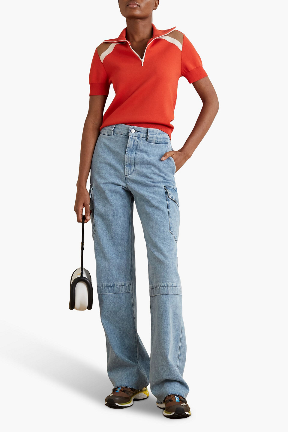 Shop Commission Crash High-rise Straight-leg Jeans In Light Denim