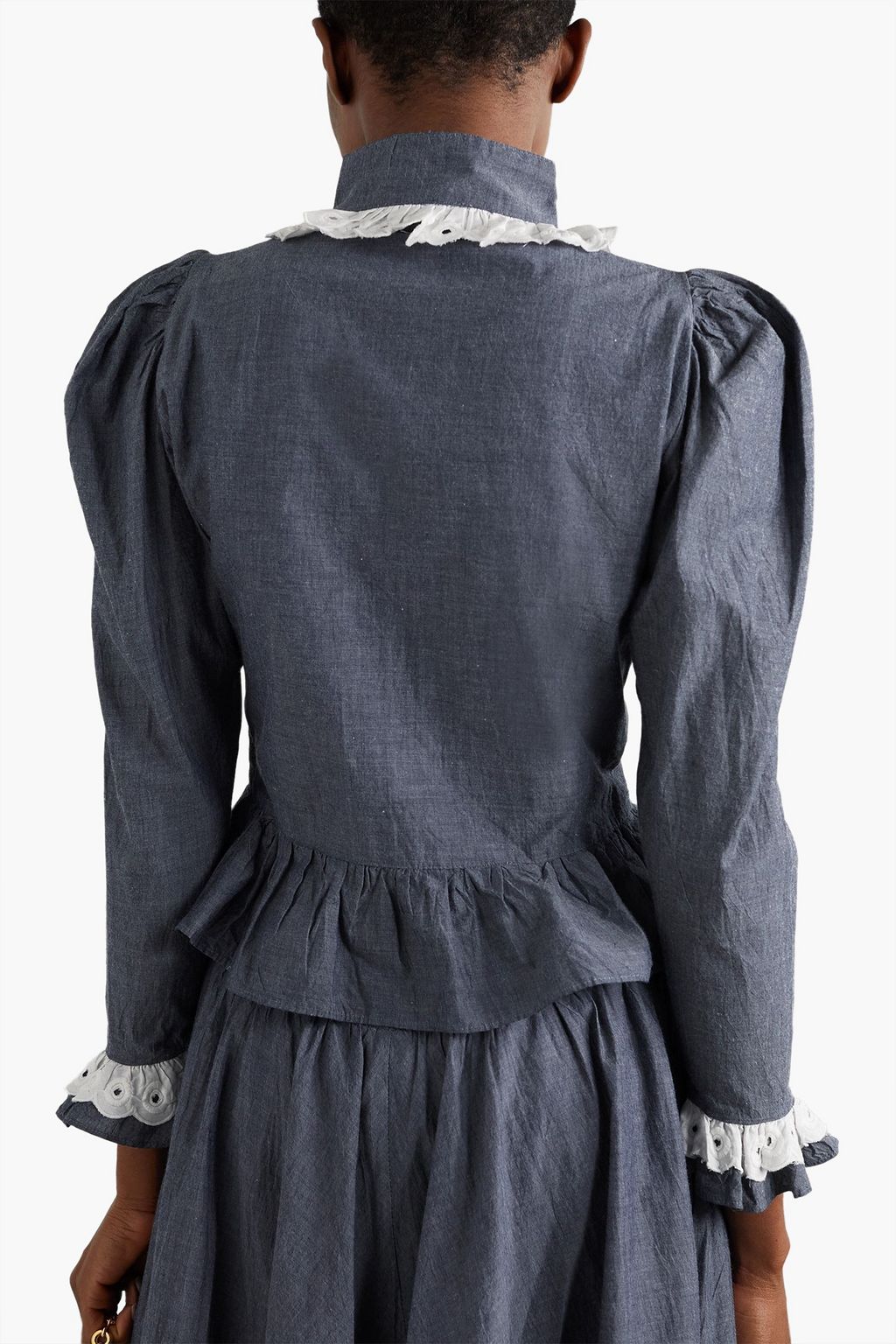 BATSHEVA Grace ruffled broderie anglaise cotton blouse
