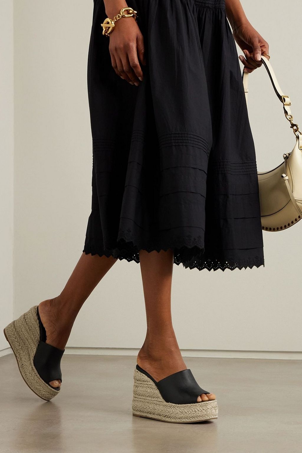 CHRISTIAN LOUBOUTIN Ariella Zeppa 130 leather wedge mules