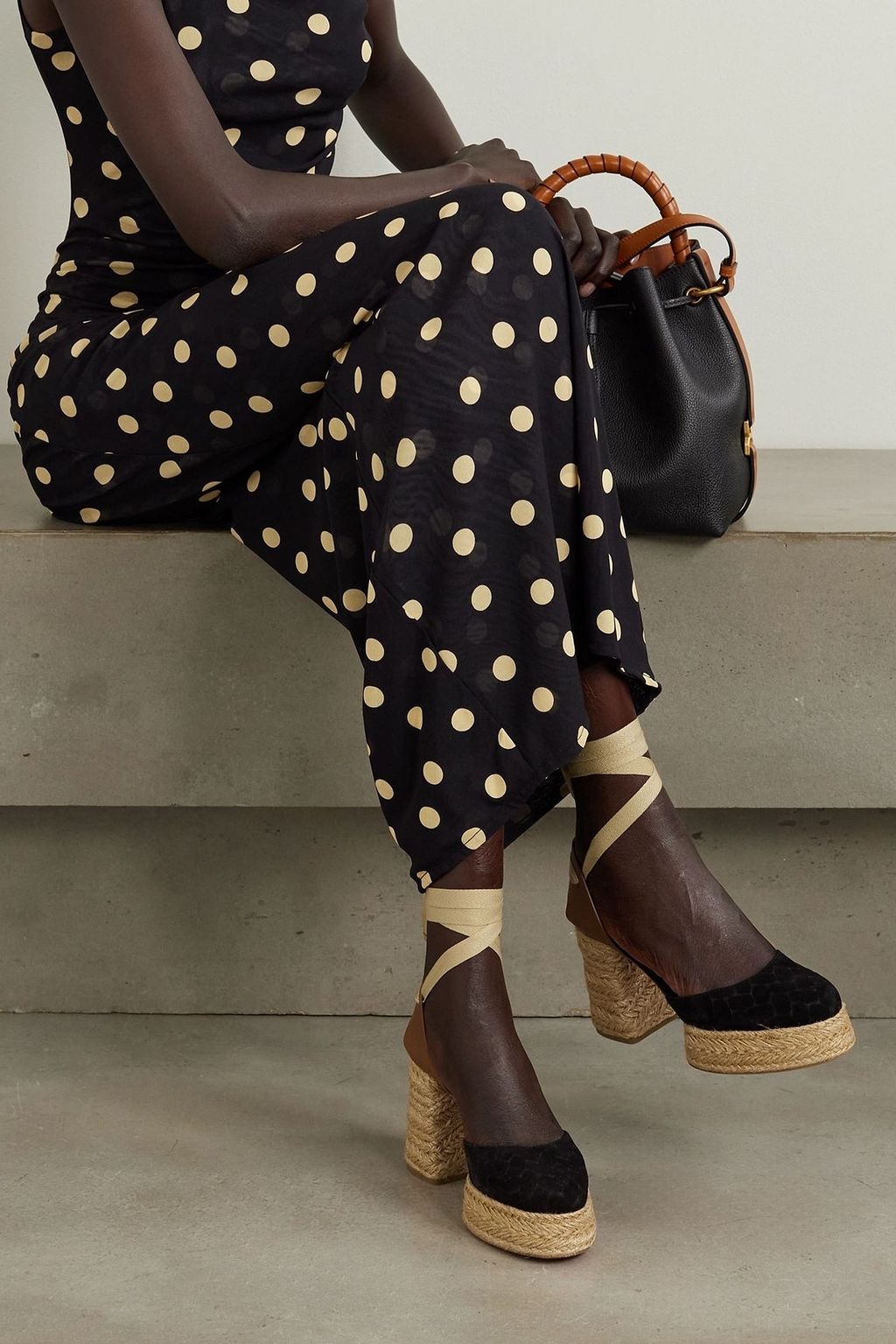 CHRISTIAN LOUBOUTIN Brigissima 70 suede and leather platform espadrilles