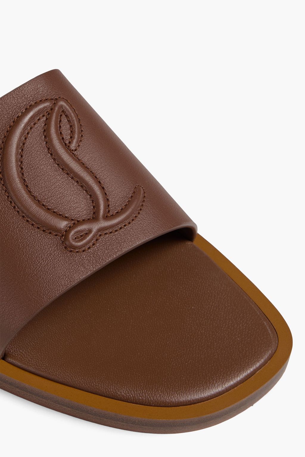 CHRISTIAN LOUBOUTIN CL logo-embossed leather slides