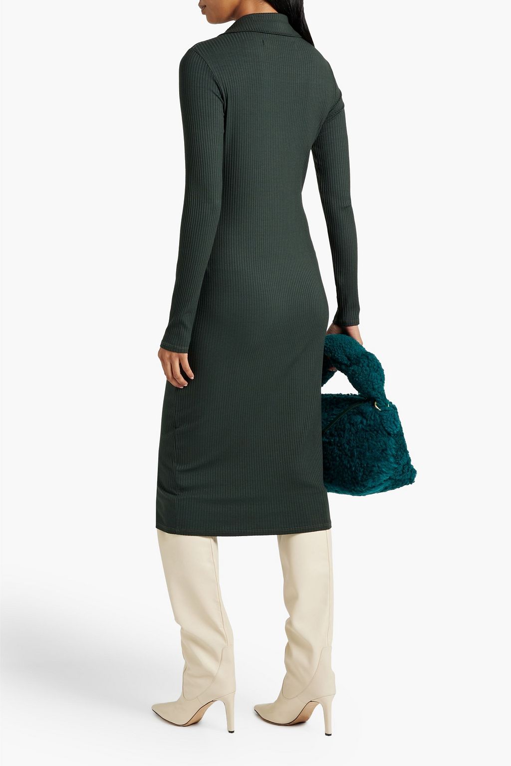 ENZA COSTA Ribbed jersey midi dress