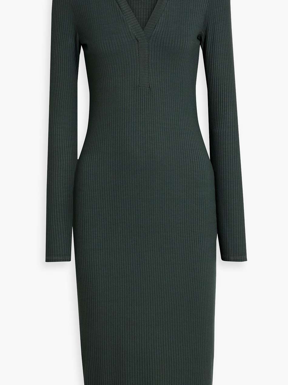 ribbed-knit midi dress