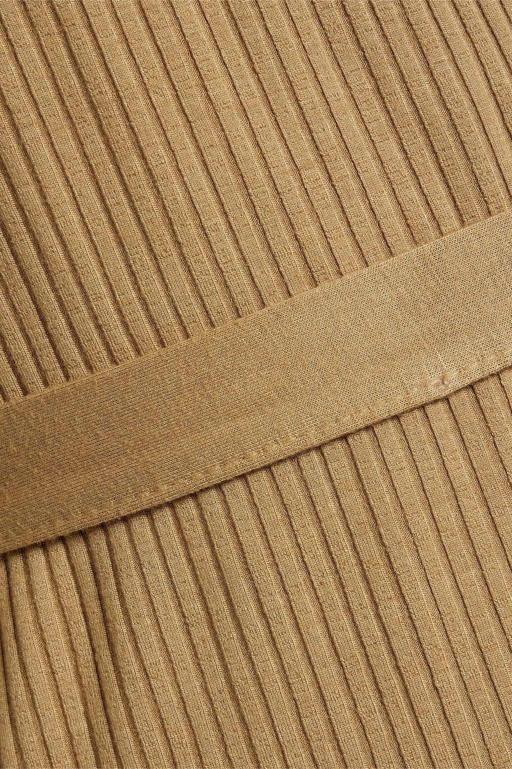 ENZA COSTA Ribbed-knit midi wrap dress