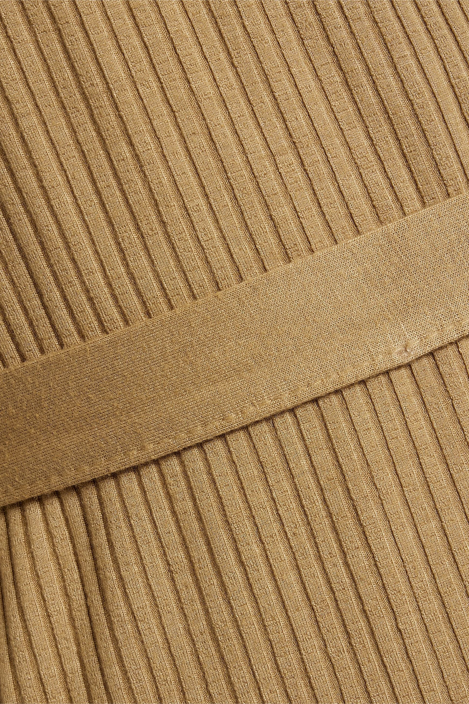 Enza Costa Ribbed-knit Midi Wrap Dress In Sand