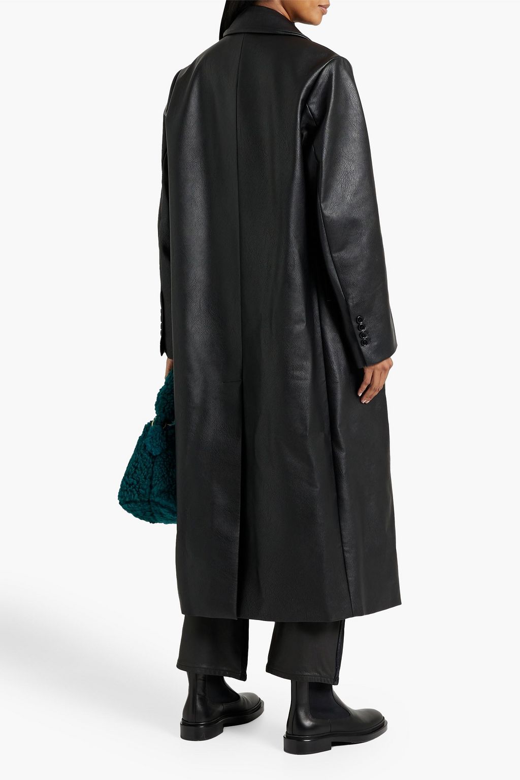 STAND STUDIO Raquel double-breasted faux leather coat