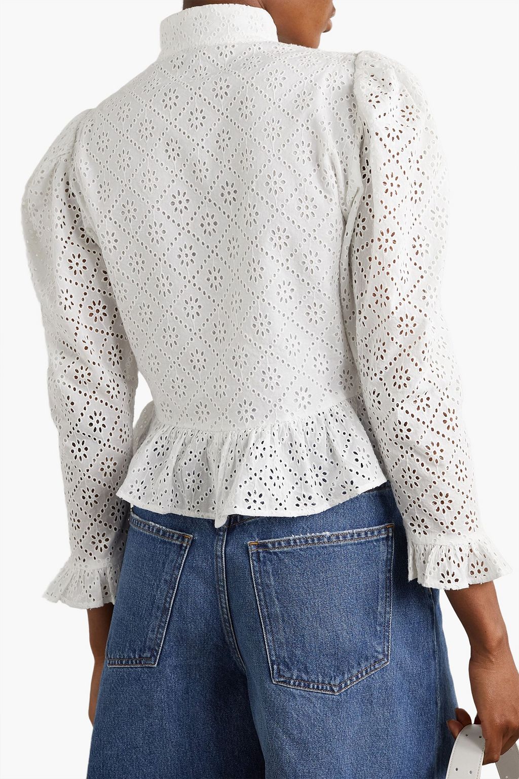 BATSHEVA Grace ruffled broderie anglaise cotton blouse THE