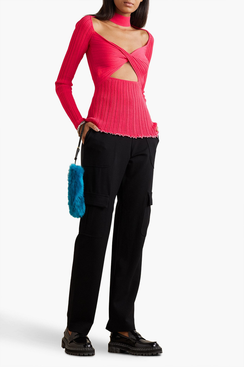  3.1 Phillip Lim - Oberteil Aus Einer Gerippten Baumwollmischung Mit Twist-detail An Der Vorderseite Und Cut-outs - Pink - Xs 