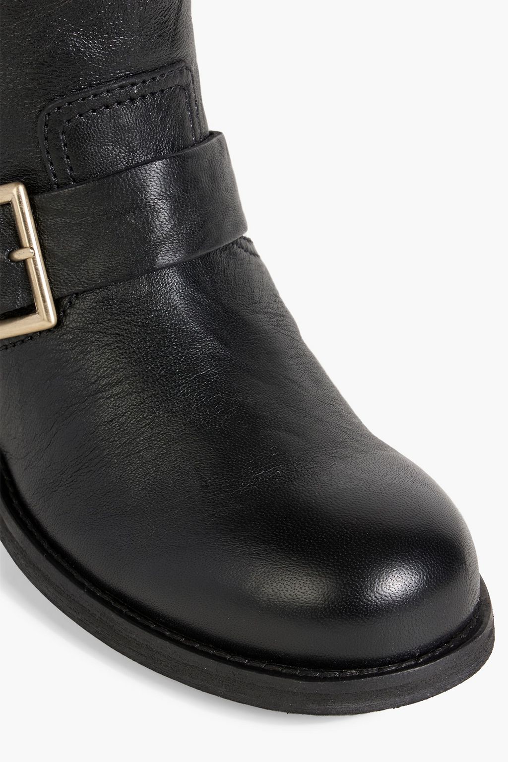 JIMMY CHOO Biker buckled textured-leather boots | THE OUTNET JIMMY CHOO Biker buckled textured-leather boots | THE OUTNET