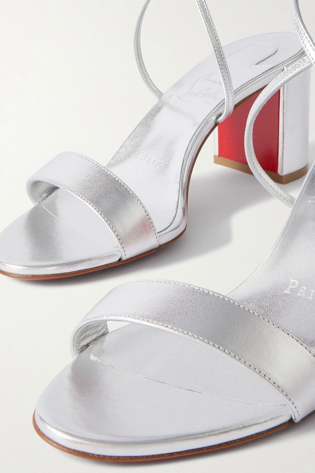 CHRISTIAN LOUBOUTIN Choca Girl 70 metallic leather sandals
