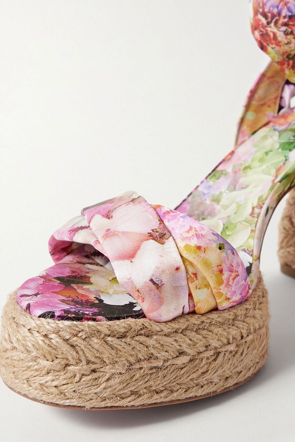 CHRISTIAN LOUBOUTIN Mariza du Desert 95 floral-print satin espadrille platform sandals