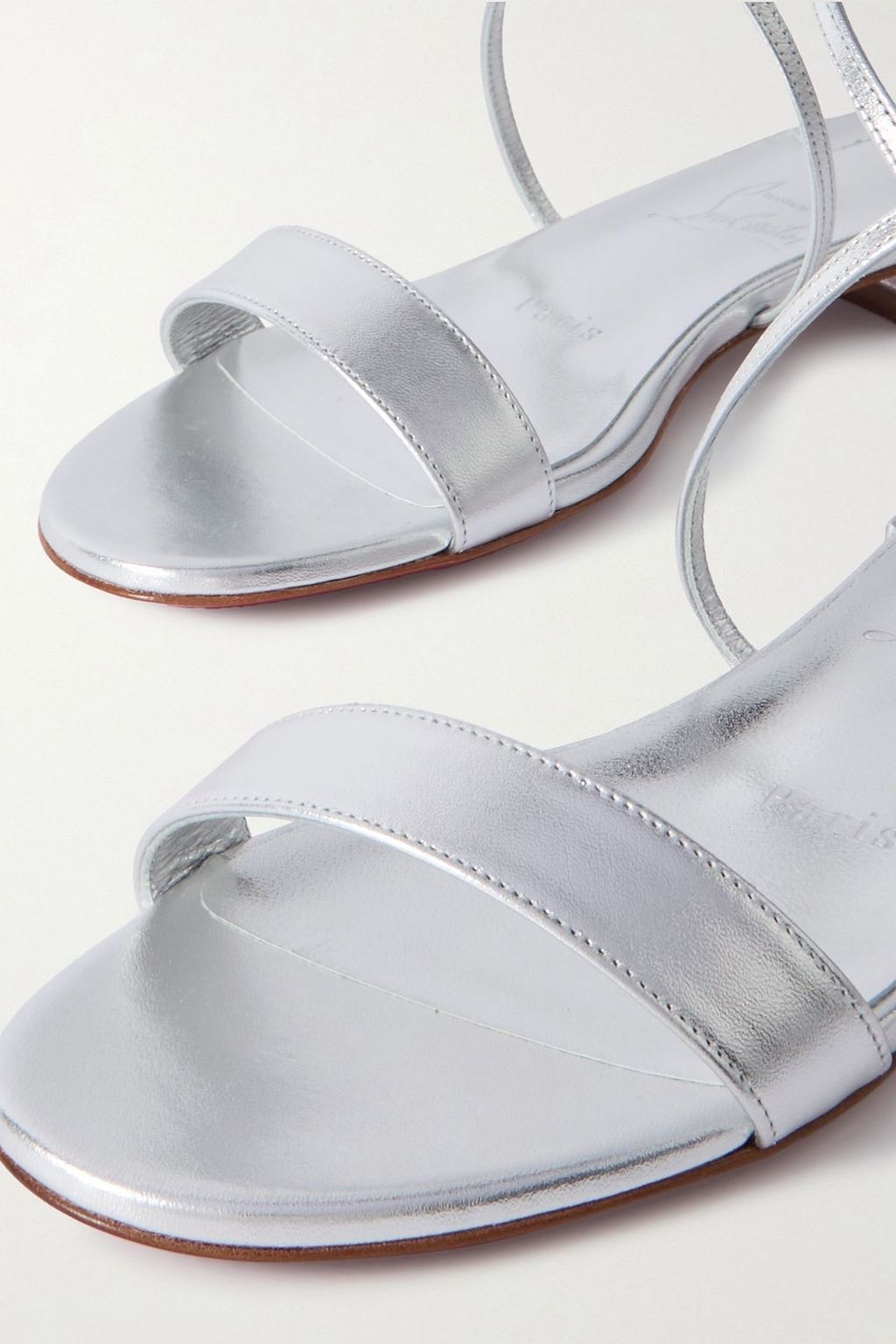 CHRISTIAN LOUBOUTIN Miss Choca metallic leather sandals
