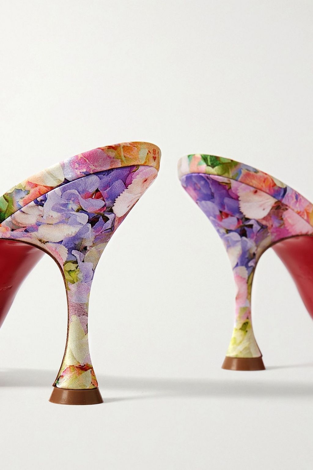CHRISTIAN LOUBOUTIN Nicol is Back 85 floral-print satin mules