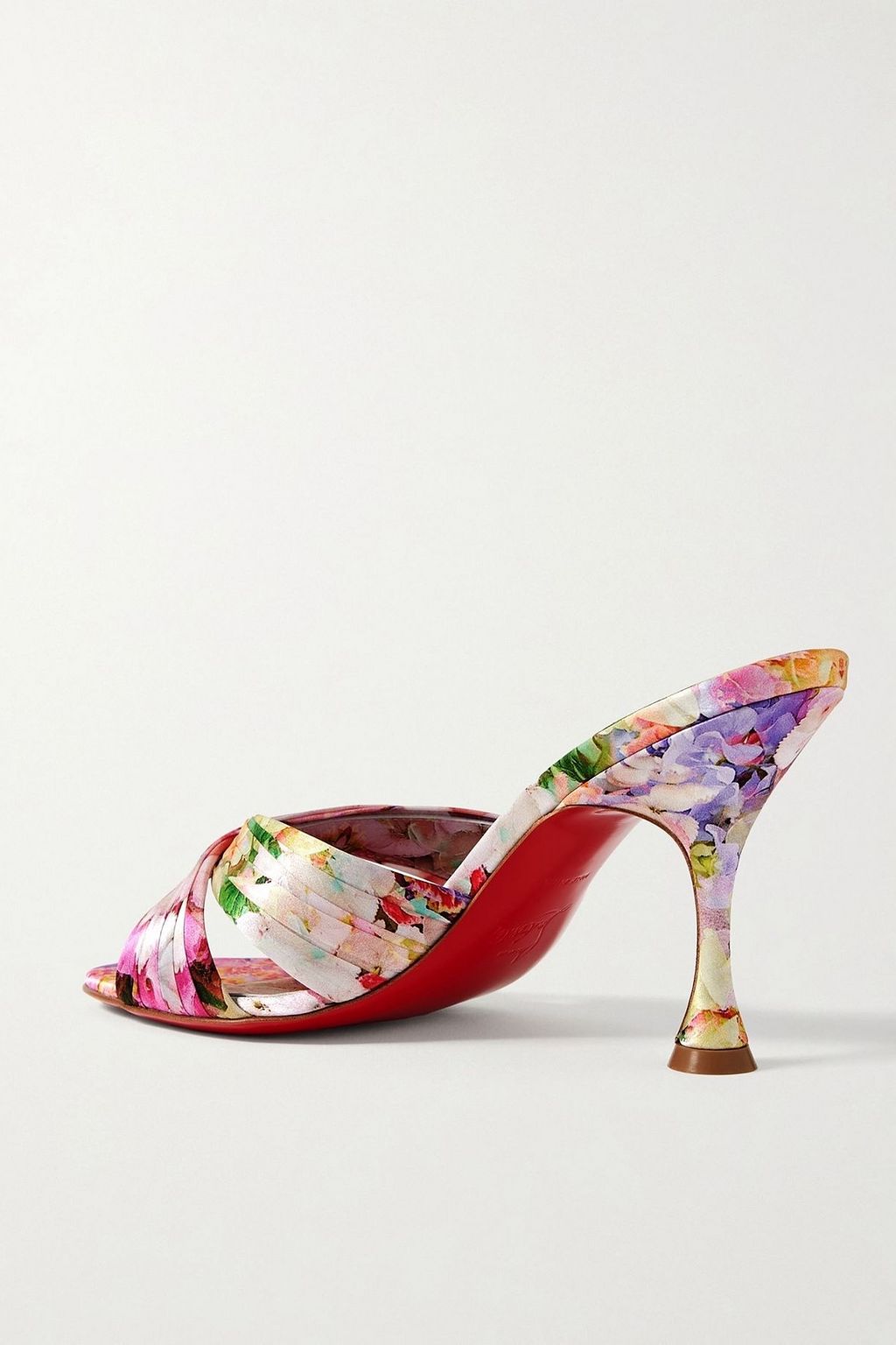 CHRISTIAN LOUBOUTIN Nicol is Back 85 floral-print satin mules