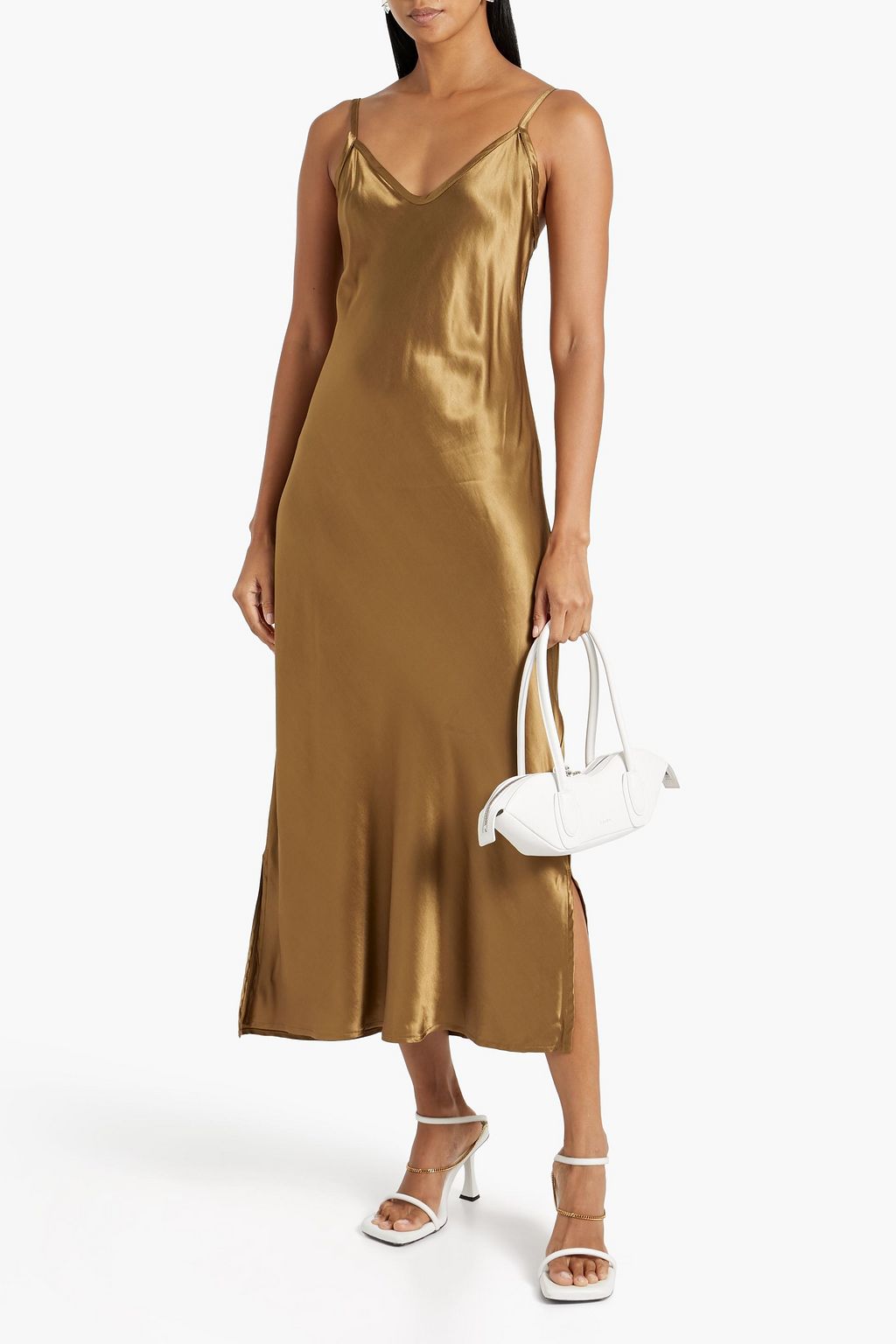ENZA COSTA Satin midi slip dress