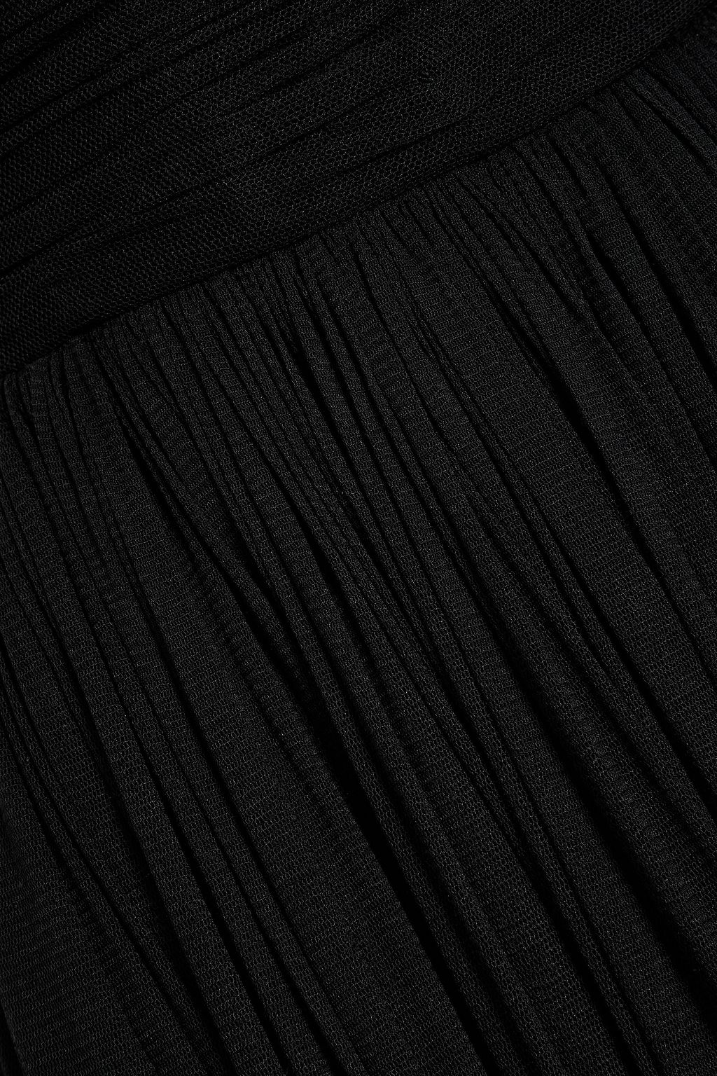 DOLCE&GABBANA Pleated silk-blend tulle mini dress