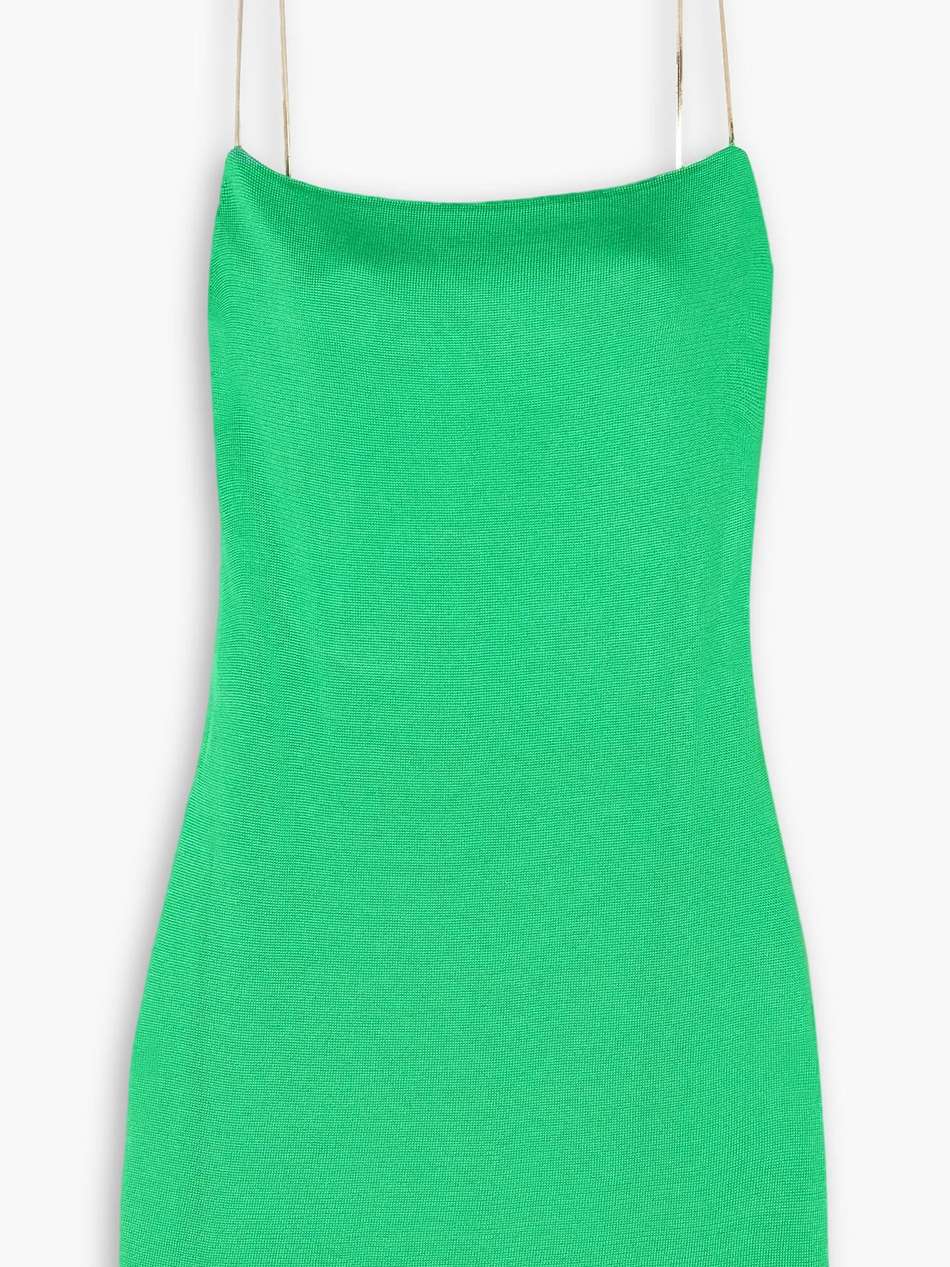 hira chain-embellished knitted mini dress