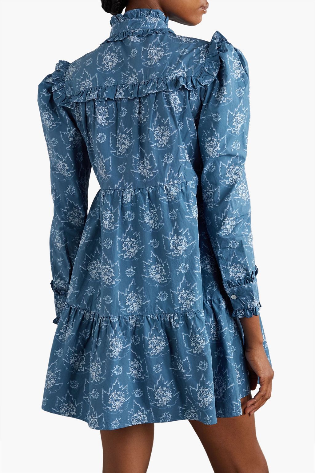 BATSHEVA Mina tie-detailed ruffled tiered satin mini dress