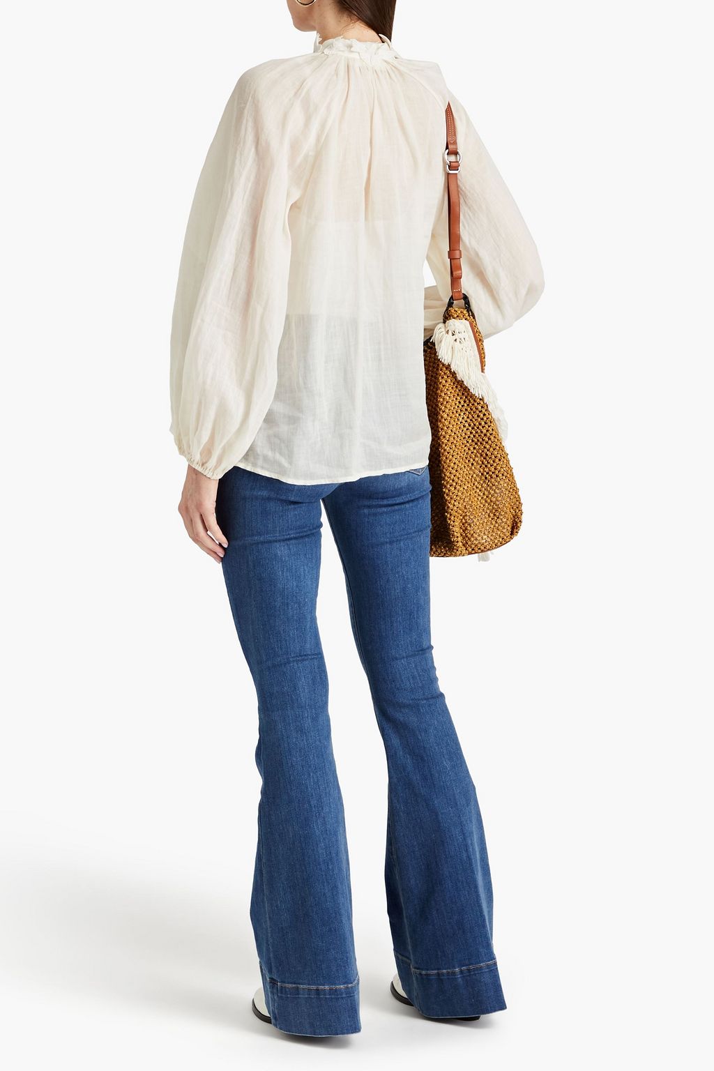 ZIMMERMANN Appliquéd ramie blouse