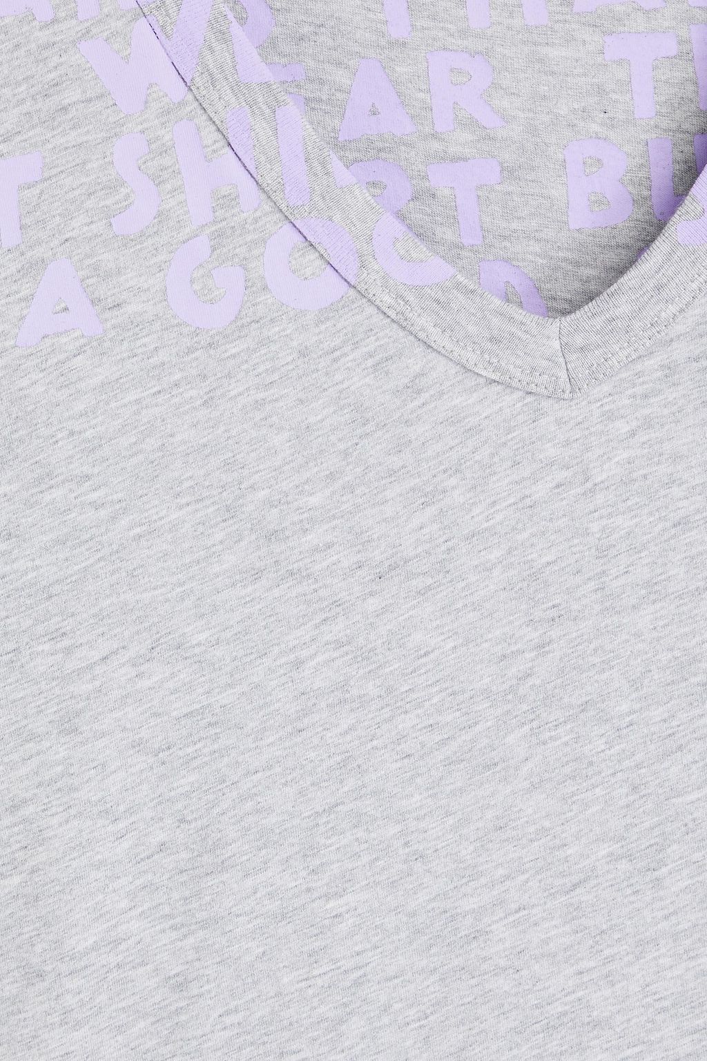 MAISON MARGIELA コットンジャージー Tシャツ メランジ プリント入り