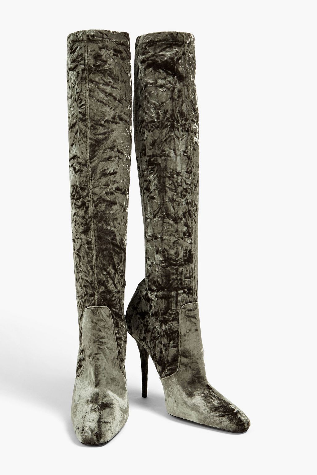 SAINT LAURENT ベルベット ロングブーツ