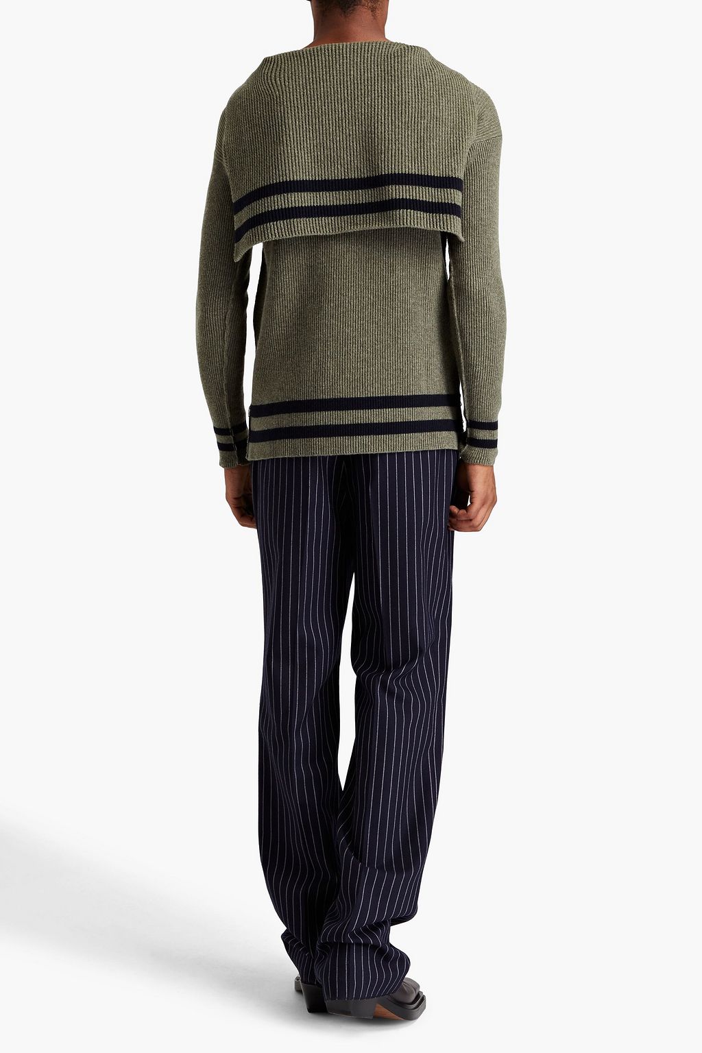 MAISON MARGIELA Gestreifter Pullover aus gerippter Wolle