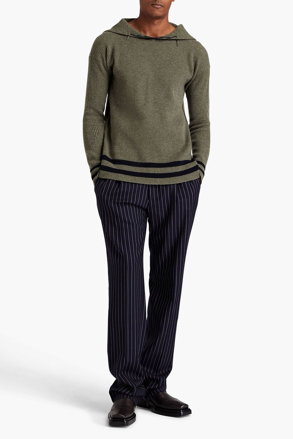 MAISON MARGIELA Gestreifter Pullover aus gerippter Wolle