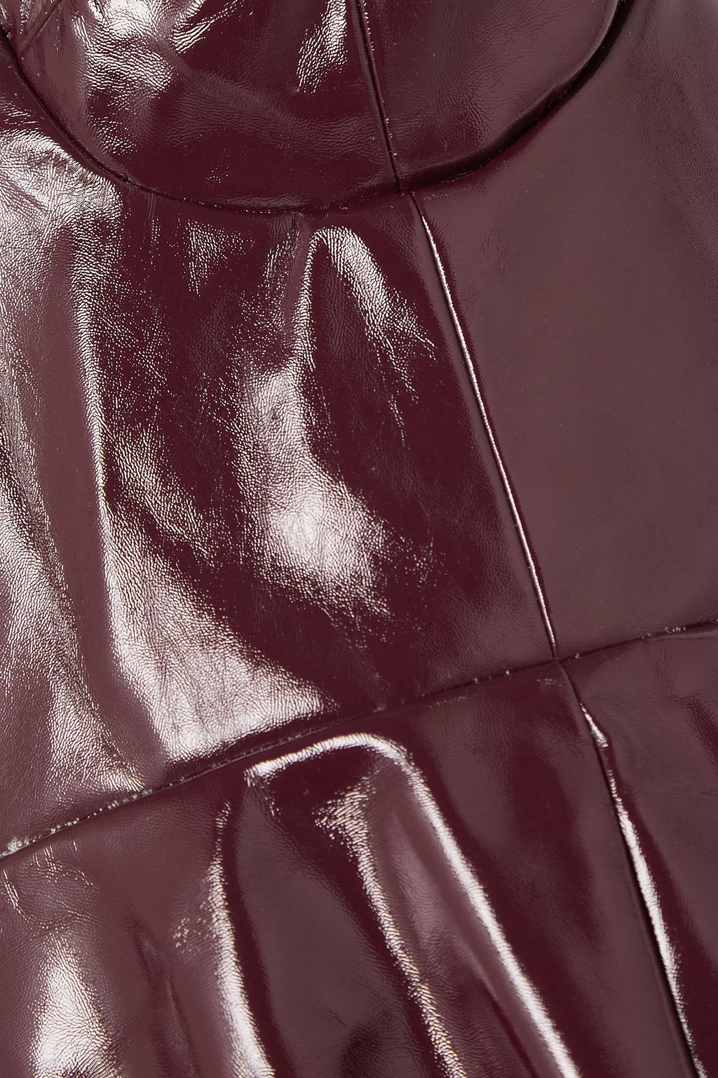 STAUD Abstract faux patent-leather midi dress