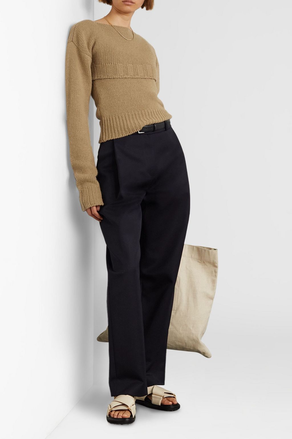 LE 17 SEPTEMBRE Cropped ribbed-knit top