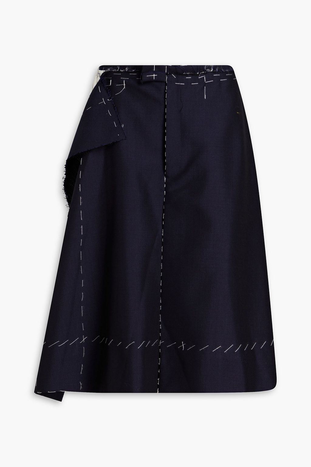 MAISON MARGIELA Layered draped striped wool and mohair-blend