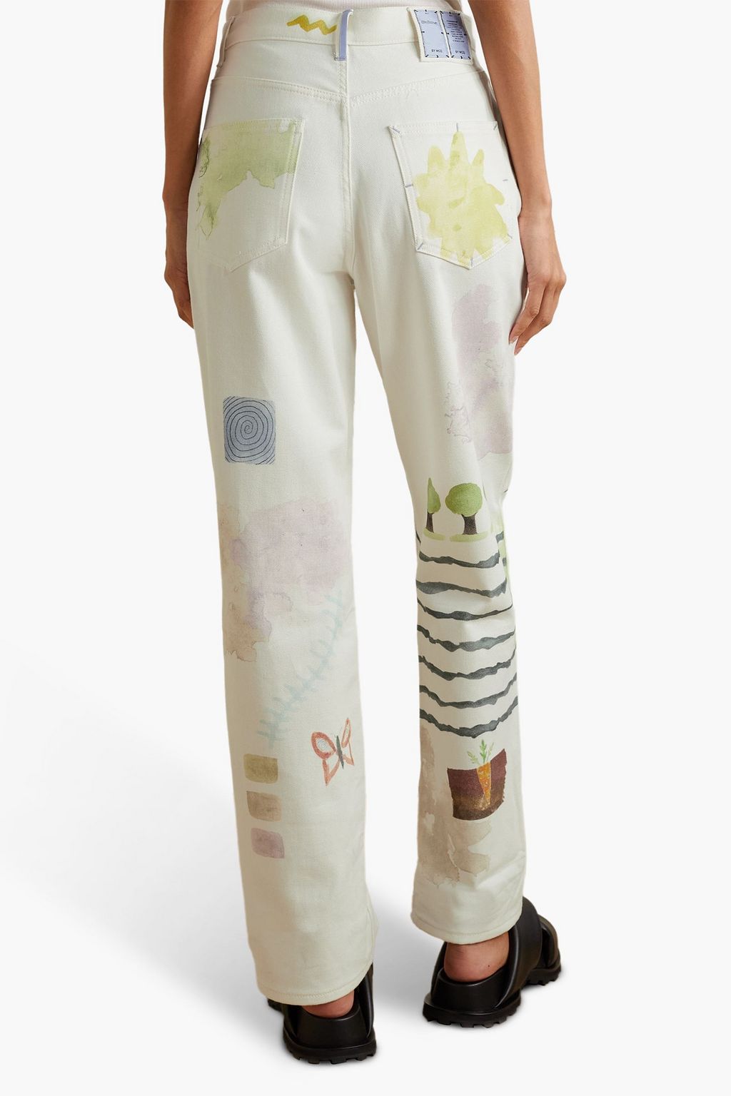 MCQ ALEXANDER MCQUEEN クロップド ハイライズ ストレートレッグジーンズ
